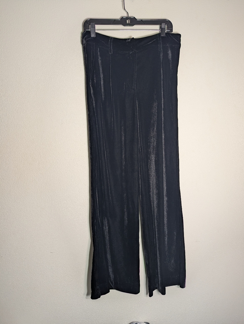 Boston Proper Womens Pants Wide Leg‎ Black Velvet Special Occasion Whimsigoth 10